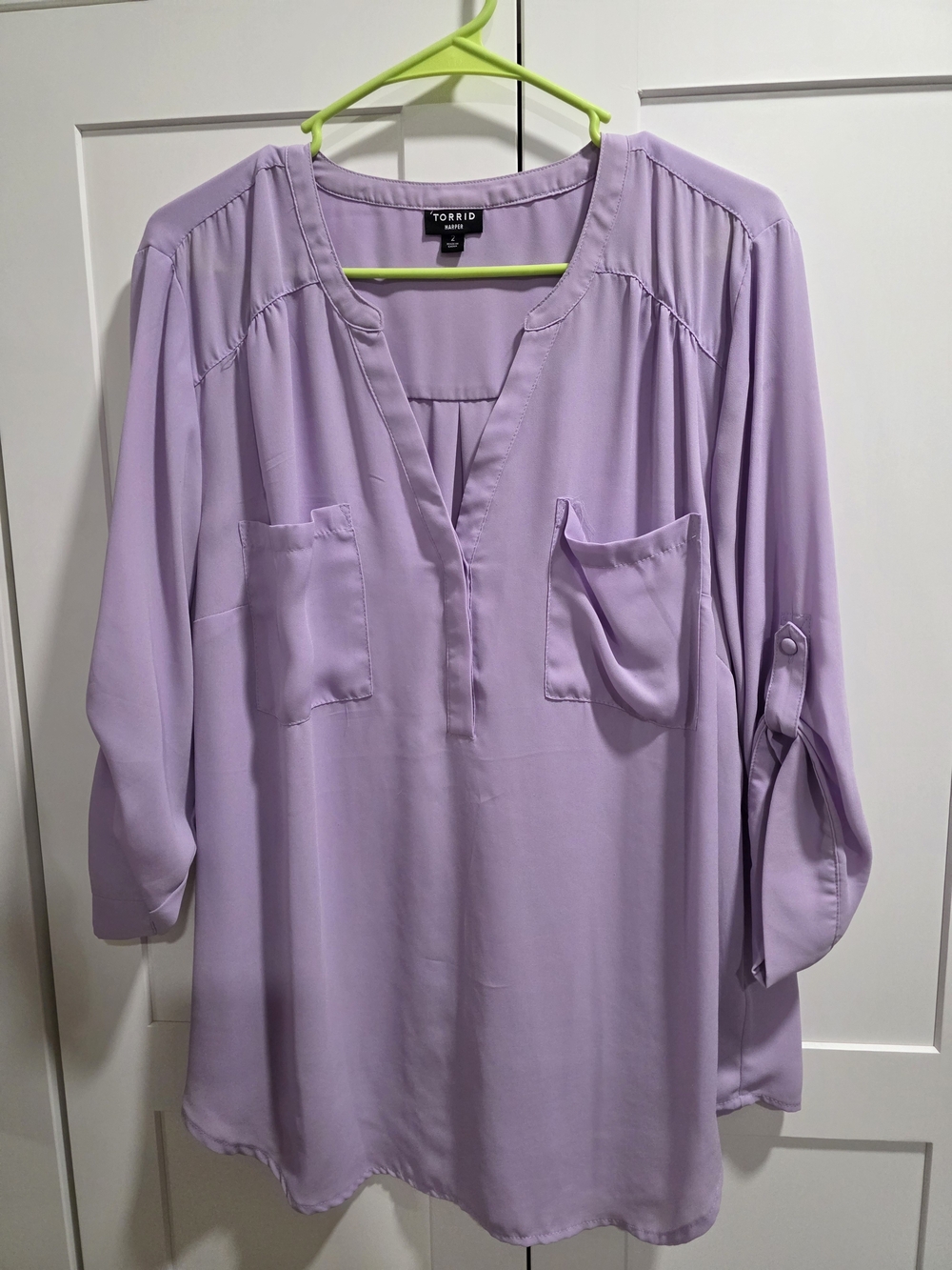 torrid Lavender V-Neck Tunic with Front Pockets